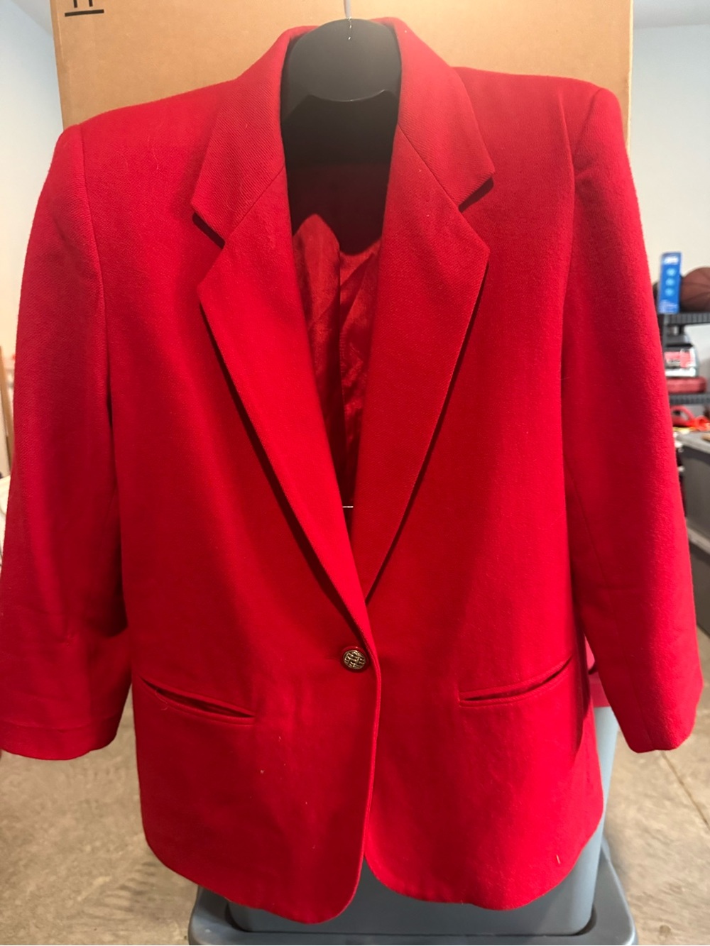 Classic Red Women's Blazer Jacket - Elegant Single-Button Coat p20